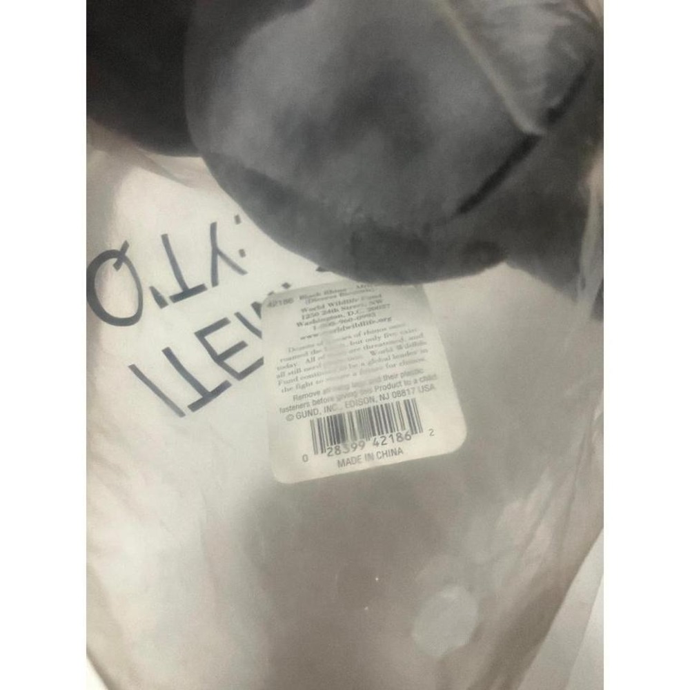 NEW Gund WWF Grey Rhino Stuffed Animal Plush Toy Sealed Original Packaging - Picture 6 of 8